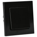 Jung Schuko Set Schwarz Serie A AC581SW Rahmen 1-fach + A1520KLSW SCHUKO® Steckdose mit Klappdeckel