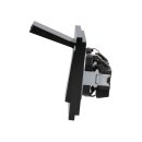 Jung Schuko Set Schwarz Serie A AC582SW Rahmen 2-fach + 2x A1520KLSW SCHUKO® Steckdose mit Klappdeckel