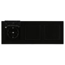 Jung Schuko Set Schwarz Serie A AC583SW Rahmen 3-fach +...