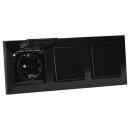 Jung Schuko Set Schwarz Serie A AC583SW Rahmen 3-fach + 3x A1520KLSW SCHUKO® Steckdose mit Klappdeckel