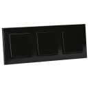Jung Schuko Set Schwarz Serie A AC583SW Rahmen 3-fach + 3x A1520KLSW SCHUKO® Steckdose mit Klappdeckel