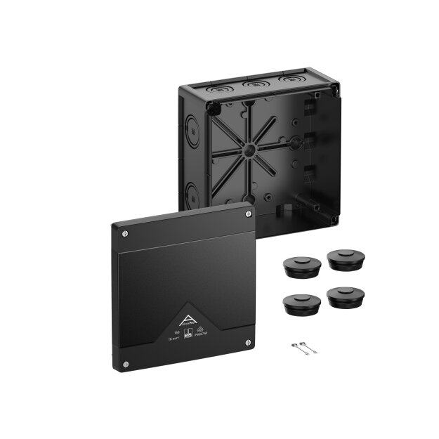 Spelsberg 41600001 Abzweigkasten Schutzart IP66/IP67/IP69 max. 16² Schlagfestigkeit IK09 Schutzklasse II Ui 1000V AC Ui 1000V DC DLG DNV VDE halogenfrei Abox Pro 160-L/sw