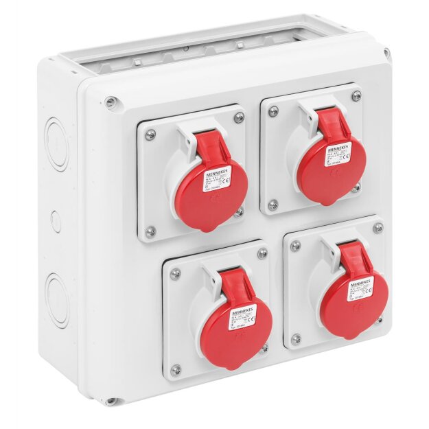 Spelsberg 73000201 Steckdosenkombination grau Schutzart IP44 belüftet Schlagfestigkeit IK08 Schutzklasse II Bemessungsspannung 400V AC halogenfrei STK-Z 4x16