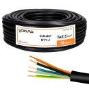 Erdkabel NYY-J 5x2,5 mm² 50m Ring 5-adrig PVC Schwarz