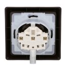 Busch-Jaeger Allwetter 44 Set: SCHUKO Steckdose mit Klappdeckel 20 EUGK-31-101 IP 44 +1-fach Rahmen 2101-31, Braun