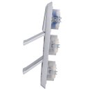 Busch-Jaeger Allwetter 44 Set: 2x SCHUKO Steckdose mit Klappdeckel 20 EUGK-34-101 + Wippschalter-Einsatz 2000/6 US + Wippe 2106-34 + 3-fach Rahmen 2103-34, Alusilber