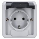 Gira 445035 SCHUKO-Steckdose Klappdeckel (Gehäuseoberteil) + BSF (OT) WG AP Grau