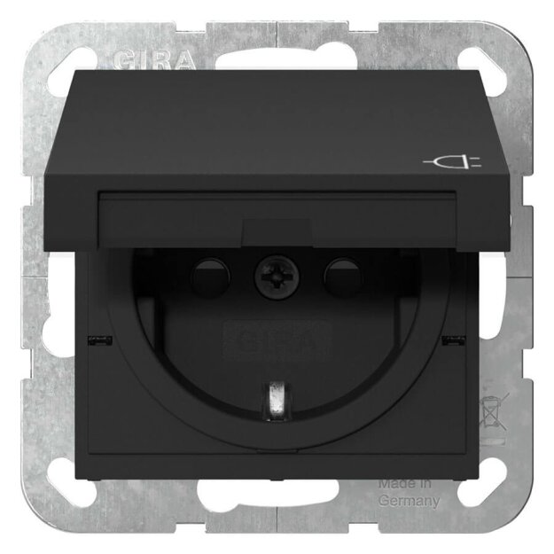 Gira 4754005 SCHUKO-Steckd. KD + SH SRK System 55 Schwarz m