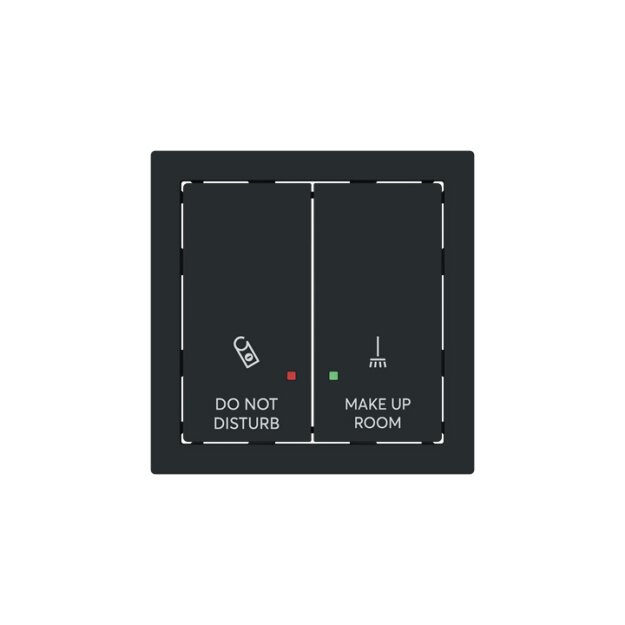 Busch-Jaeger 2058-24-45M Wippe 2-fach mit Bedruckung DO NOT DISTRUB / MAKE UP ROOM Schwarz Matt Art Linear 2CKA001751A3316