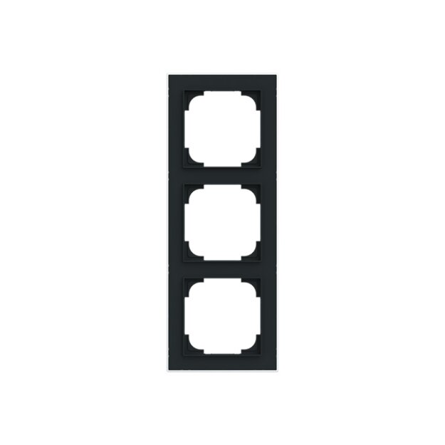 Busch-Jaeger 1723-456M Rahmen 3-fach mit Dekorring Schwarz Matt Art Linear 2CKA001754A4916