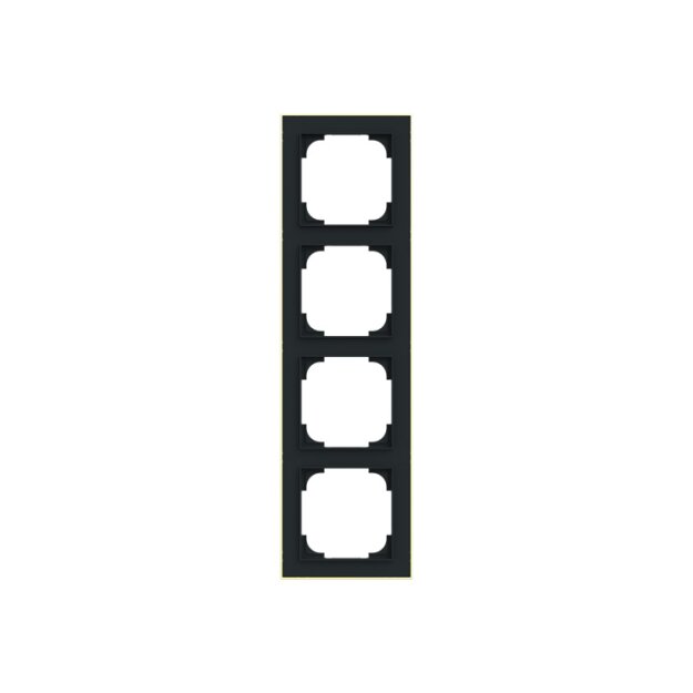 Busch-Jaeger 1724-453M Rahmen 4-fach mit Dekorring Schwarz Matt Art Linear 2CKA001754A4921
