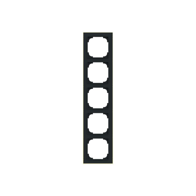 Busch-Jaeger 1725-453M Rahmen 5-fach mit Dekorring Schwarz Matt Art Linear 2CKA001754A4927