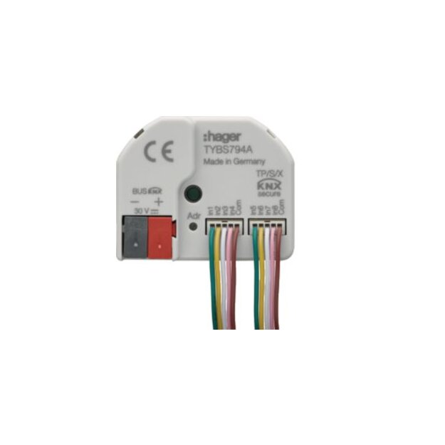 Hager TYBS794A Binäreingang 4-fach + LED Ausgänge KNX Secure UP