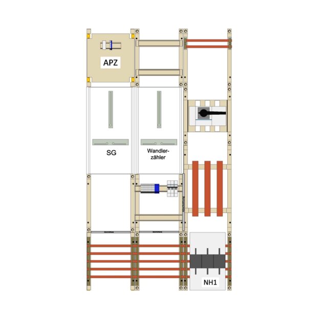 Hager UF53WB7-LS Wandler- und Messfeld Univ.N NAR NH1-SUT AAR 250A Lastsch Spg.pfads.LS