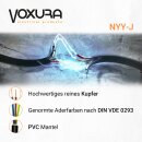 Erdkabel NYY-J 5x1,5 mm² 15m Ring 5-adrig PVC Schwarz