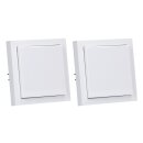 Busch-Jaeger future linear Komplett-Set: 2x 20 EUK-84 SCHUKO Steckdose mit Klappdeckel + 2x 1721-184k Abdeckrahmen 1-fach, studioweiß 55x55 mm