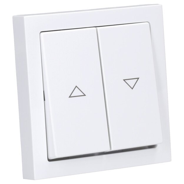 Busch-Jaeger future® linear Komplett-Set: 2000/4 US Jalousieschalter + 1721-184K Abdeckrahmen 1-fach +  1785 JA-84 Wippe, studioweiß, 55x55 mm