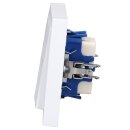 Busch-Jaeger future® linear Komplett-Set: 2000/4 US Jalousieschalter + 1721-184K Abdeckrahmen 1-fach +  1785 JA-84 Wippe, studioweiß, 55x55 mm
