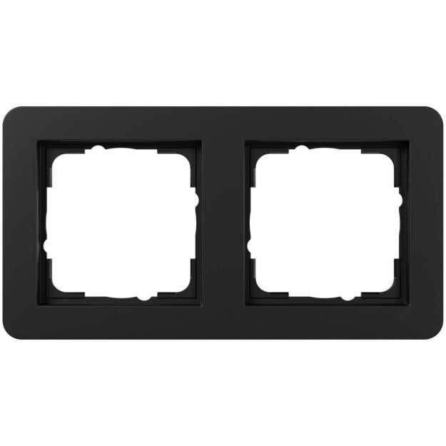 Gira 0212153 Abdeckrahmen 2-fach Gira E1 Schwarz matt