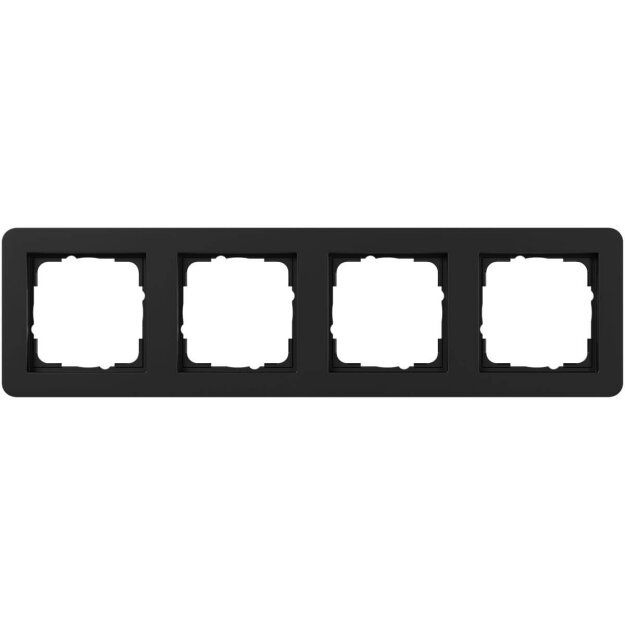 Gira 0214153 Abdeckrahmen 4-fach Gira E1 Schwarz matt