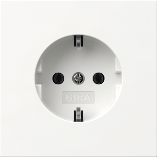 Gira 418070 SCHUKO-Steckdose Schraubklemmen Flächenschalter Reinweiß