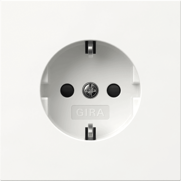 Gira 445370 SCHUKO-Steckdose Shutter Flächenschalter Reinweiß