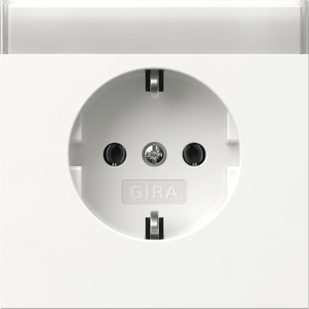 Gira 445770 SCHUKO-Steckdose mit Beschriftungsfeld Flächenschalter Reinweiß