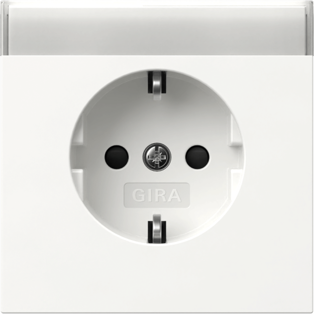 Gira 446270 SCHUKO-Steckdose mit Beschriftungsfeld + Shutter Flächenschalter Reinweiß