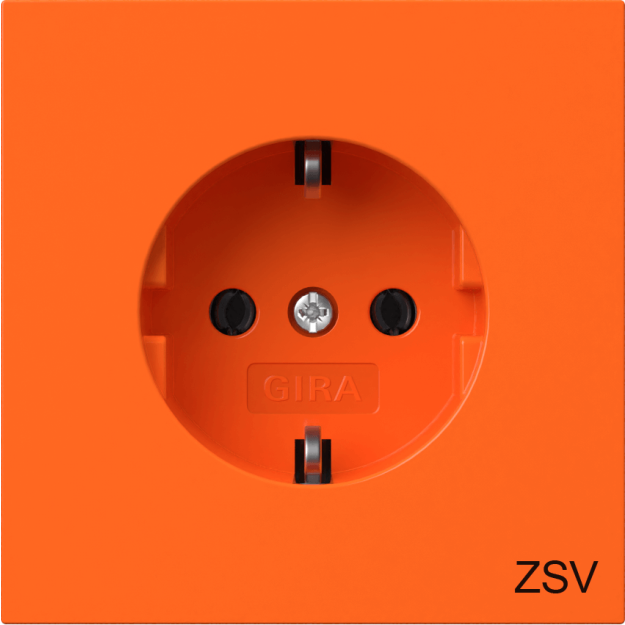 Gira 4188709 SCHUKO-Steckdose ZSV Flächenschalter Orange