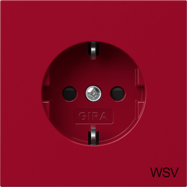 Gira 4453708 SCHUKO-Steckdose Shutter WSV Flächenschalter Rot