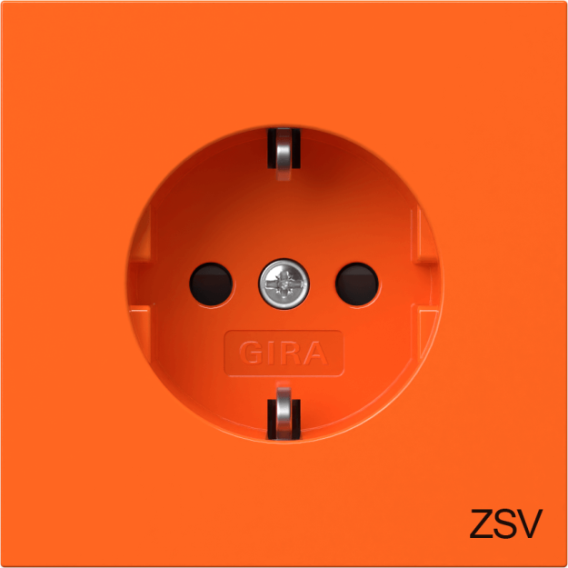 Gira 4453709 SCHUKO-Steckdose Shutter ZSV Flächenschalter Orange