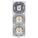 Busch-Jaeger Balance SI Set: 2x 20 EUC-914 Steckdose + 2000/6 US Wippschalter-Einsatz + 2506-914 Wippe + 1723-914  3-fach Rahmen Alpinweiß