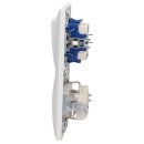 Busch-Jaeger Balance SI Set: 20 EUCB-914 SCHUKO® Steckdosen-Einsatz mit erh. Berührungsschutz + 2x 2000/6 US Wippschalter-Einsatz + 2x 2506-914 Wippe + 1723-914  3-fach Rahmen Alpinweiß