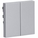 Gira Tastschalter Wechselschalter 2 fach System 55 Set Aluminium: 329526 Wippe 2-fach + 312800 Tastschalter Wechselschalter 2-fach