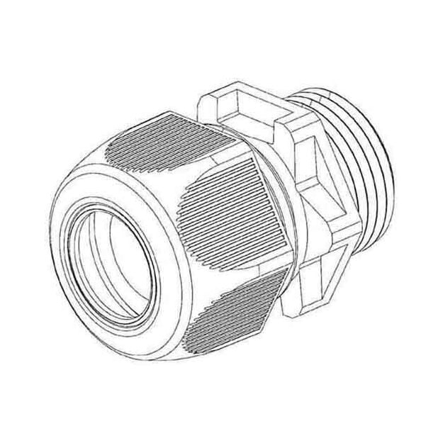 Kleinhuis 350M12 metric-Kabelverschraubung M12 für Kabel-Ø 3-6 mm Kunststoff PS RAL 7035 Lichtgrau