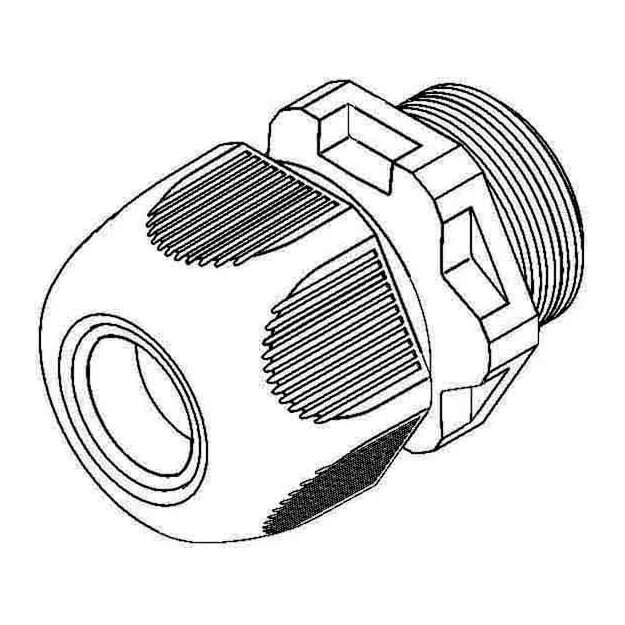 Kleinhuis 350M25 metric-Kabelverschraubung M25 für Kabel-Ø 10-16 mm Kunststoff PS RAL 7035 Lichtgrau