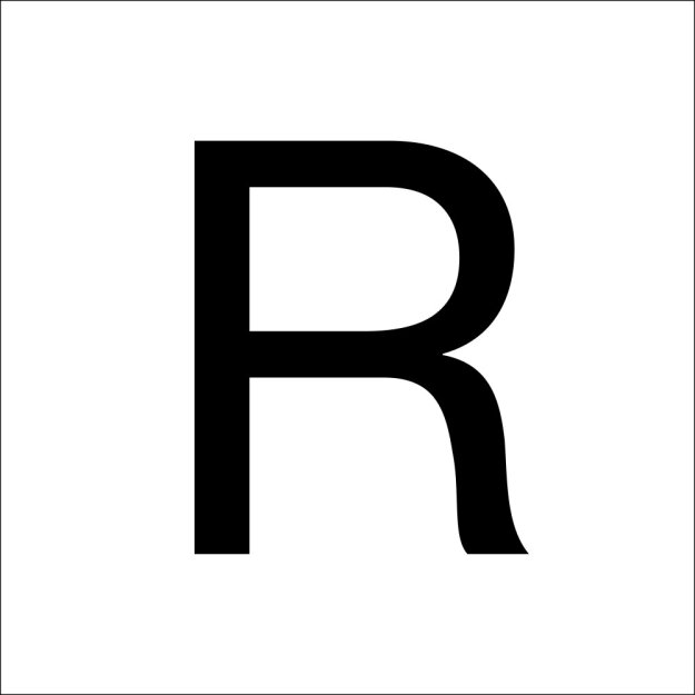 RZB 99224.003.R Buchstabe "R" Tiefschwarz