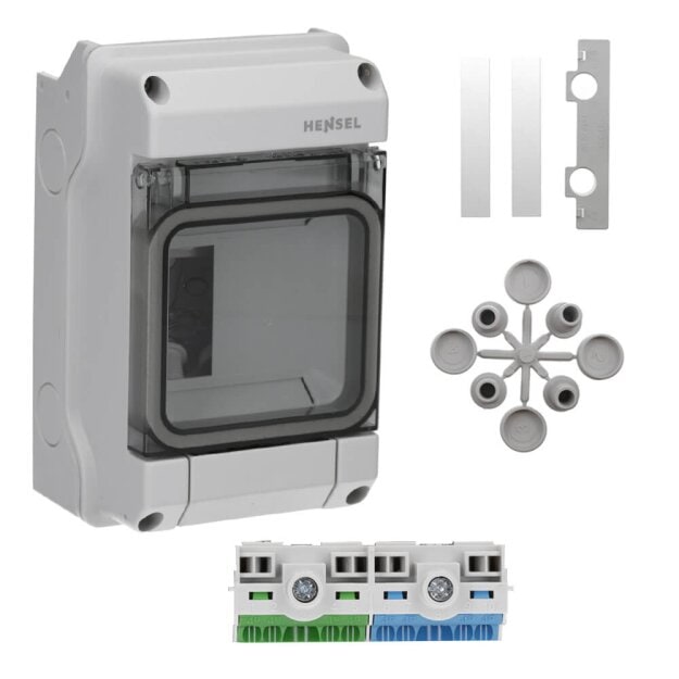 Hensel KV 9103 Kleinverteiler IP65 mit 3 Teilungseinheiten – Feuchtraum-Verteilerkasten