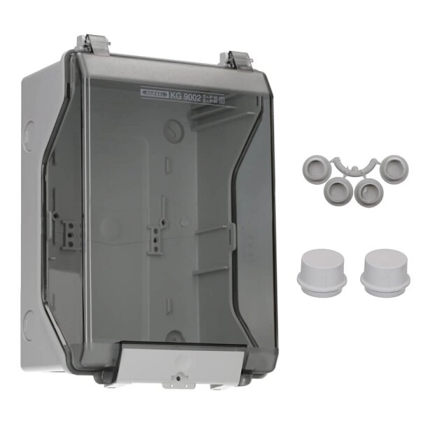 Hensel KG9002 KV-Leergehäuse, Einbaumasse bei eingebaute Montageplatte 133x205x95 mm