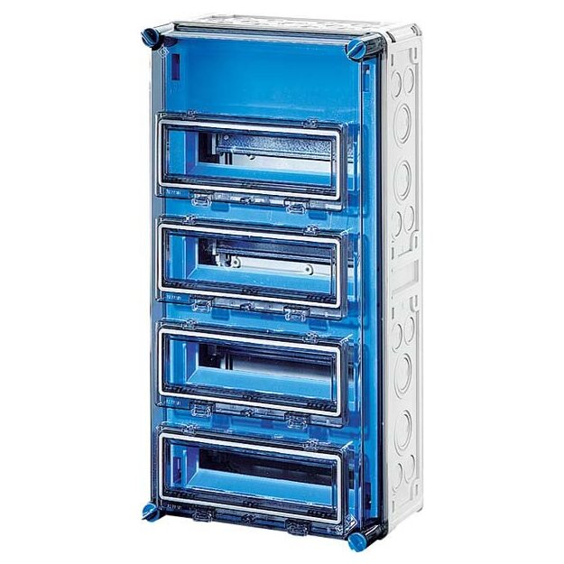 Hensel Mi1444 Mi-Automatengehäuse, 48 Teilungseinheiten, mit 4 Klappdeckeln