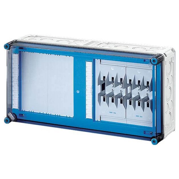 Hensel Mi6422 Mi-NH-Sicherungsgehäuse 2xNH 00, 3polig, Sammelschiene 250 A, 5polig