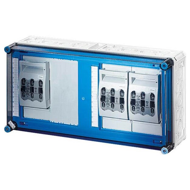 Hensel Mi6436 Mi-NH-Sicherungslasttrennschaltergehäuse 3x3x NH00, auf Sammelschine, 250A,5p.