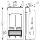 Hensel KV9337 KV-Zählergehäuse mit Zähler- tragpl.+Klappdeckel, 295x583x182 mm