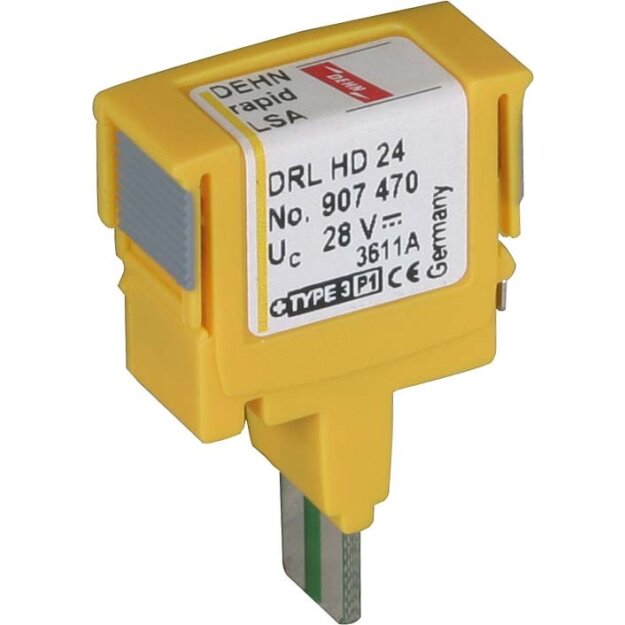 Dehn 907470 Überspannungsableiter DEHNrapid LSA Schutzstecker für 1 Doppelader Un 24V DRL HD 24