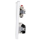 Jung Serie LS Komplett-Set Alpinweiß: 1x LS1520KIWW SCHUKO Steckdose mit erhöhtem Berührungsschutz + 1x 506U Wippschalter Universal Aus-Wechsel + 1x Wippe f. Schalter/Taster LS982WW Rahmen 2fach