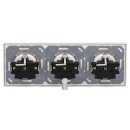 Jung Serie LS Komplett-Set Alpinweiß: 3x LS1520WW SCHUKO Steckdose x LS983WW Rahmen 3fach
