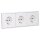 Jung Serie LS Komplett-Set Alpinweiß: 3x LS1520WW SCHUKO Steckdose x LS983WW Rahmen 3fach