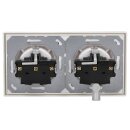 Jung Serie LS Komplett-Set Alpinweiß: 2x LS1520KIWW SCHUKO Steckdose erhöhter Berührungsschutz x LS982WW Rahmen 2fach