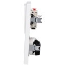 Jung Serie LS Komplett-Set Alpinweiß:  LS1520WW SCHUKO Steckdose + LS995WW Wippe + 506U Serien Wippschalter Einsatz + LS981WW Rahmen 2fach