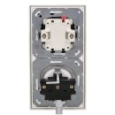 Jung Serie LS Komplett-Set Alpinweiß:  LS1520WW SCHUKO Steckdose + LS995WW Wippe + 506U Serien Wippschalter Einsatz + LS981WW Rahmen 2fach